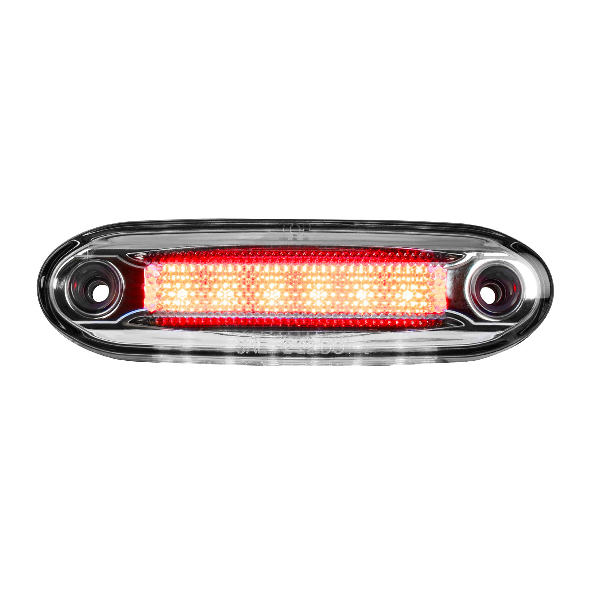 Grand General Red Tiger Eye Marker Light With White Base - Universal Truck & Trailer Lighting