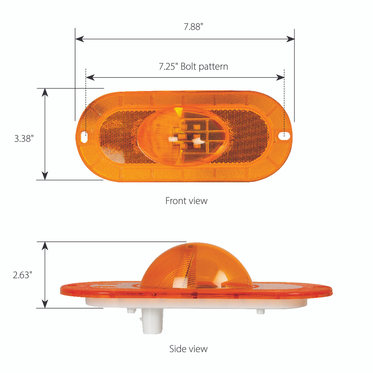 79998 Oval Flange Mount Side Turn & Marker LED Light - Grand