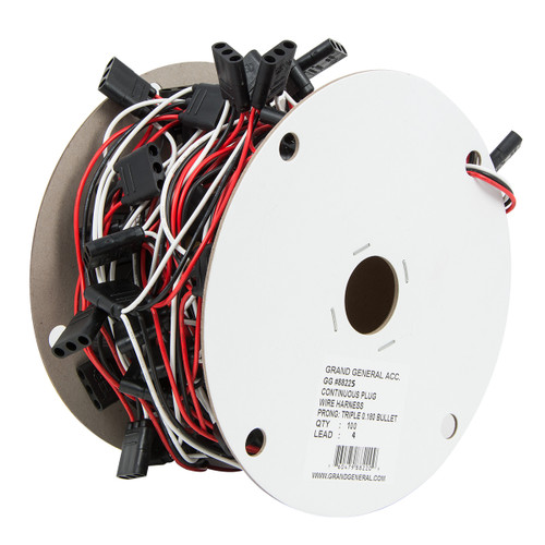 88225 Continuous Triple Female Bullet Light Plug Wire Harness Roll