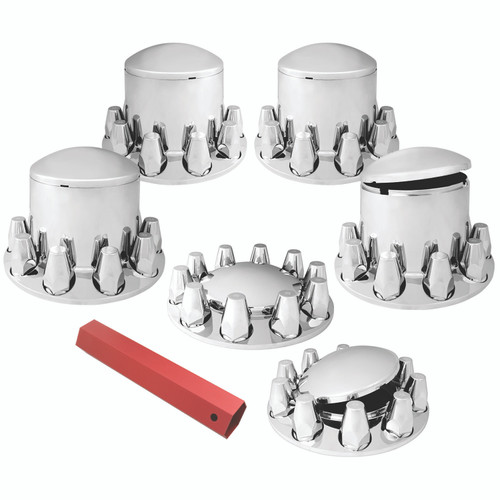 40230 Chrome Plastic ABS Complete Front & Rear Axle Cvr Set