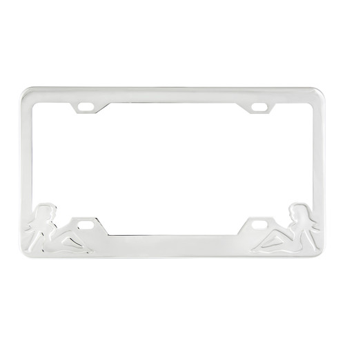 60192 License Plate Frame w/ 4 Holes & Sitting Ladies 4 Holes