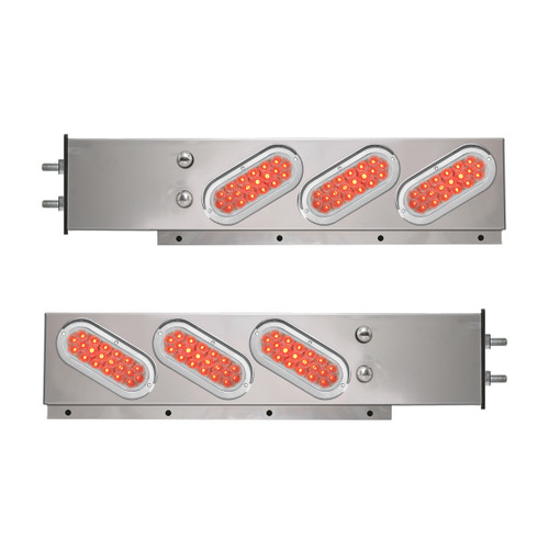 91055 2-Pc Spring-Loaded S.S. LB with Slanted Oval LED Lights