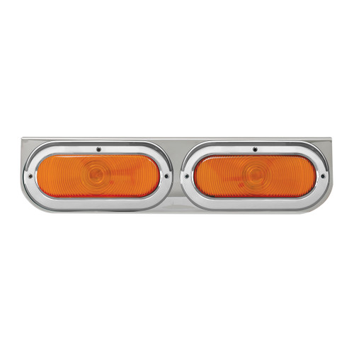 86542 Chrome Steel L Bracket w/ Dual Large Oval Lights