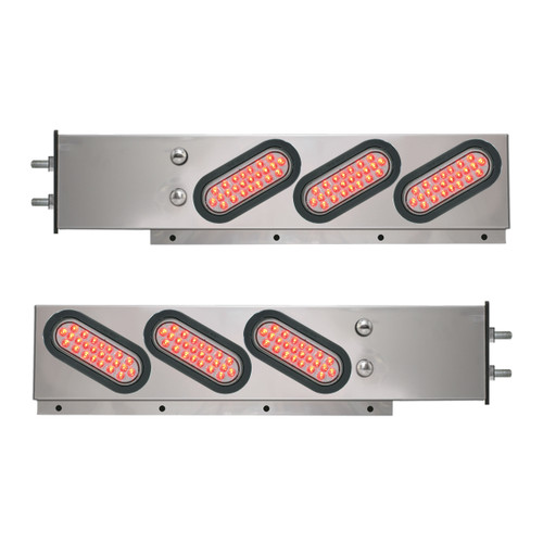 88171 2-Pc Spring-Loaded Cr Plated LB with Slanted Oval LED Lights