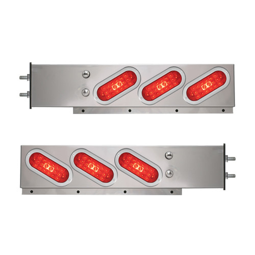 88182 2-Pc Spring-Loaded S.S. LB with Slanted Oval LED Lights