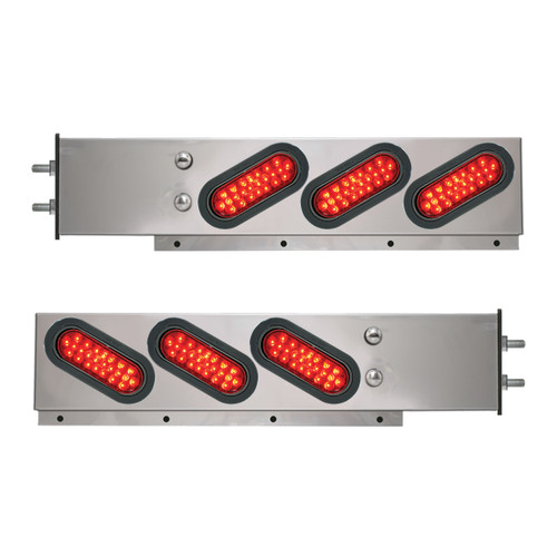 88170 2-Pc Spring-Loaded Cr Plated LB with Slanted Oval LED Lights