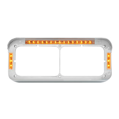 87595 LED Dual Rectangular Headlight Bezels with Visor - Grand