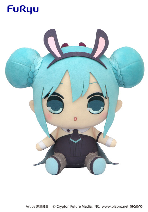 Hatsune Miku KYURUMARU Big Plush Toy (Black Rabbit ver.) 9.8"