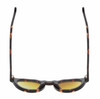 Top View of Reptile Malayemys Women Polarized Sunglasses in Brown Tortoise Havana 44mm 4 Opt with Custom Cut Gold Mirror Lenses