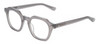 Profile View of Reptile Liaochelys Designer Progressive Lens Prescription Rx Eyeglasses in Smoke Grey Crystal Silver Unisex Panthos Full Rim Acetate 48 mm