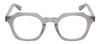 Front View of Reptile Liaochelys Unisex Designer Reading Glasses in Grey Crystal & Silver 48mm