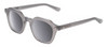 Profile View of Reptile Liaochelys Unisex Sunglasses in Grey Crystal Silver 48mm 4 Opt with Custom Cut NON-polarized Grey Gradient Lenses