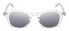 Front View of Reptile Liaochelys Unisex Sunglasses Clear Crystal Silver 48 mm 4 Opt. with Custom Cut NON-polarized Grey Gradient Lenses