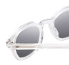 Close Up View of Reptile Liaochelys Unisex Sunglasses Clear Crystal Silver 48 mm 4 Opt. with Custom Cut NON-polarized Grey Gradient Lenses