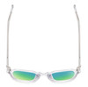 Top View of Reptile Liaochelys Unisex Polarized Sunglasses Clear Crystal Silver 48 mm 4 Opt. with Custom Cut Green Mirror Lenses