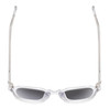 Top View of Reptile Liaochelys Unisex Sunglasses Clear Crystal Silver 48 mm 4 Opt. with Custom Cut NON-polarized Grey Gradient Lenses
