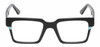 Front View of Reptile Leatherback Designer Progressive Lens Prescription Rx Eyeglasses in Gloss Black Crystal Blue Unisex Rectangular Full Rim Acetate 52 mm