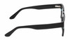 Side View of Reptile Leatherback Designer Progressive Lens Blue Light Blocking Eyeglasses in Gloss Black Crystal Blue Unisex Rectangular Full Rim Acetate 52 mm