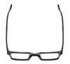 Top View of Reptile Leatherback Unisex Rectangle Reading Glasses in Black Crystal Blue 52 mm