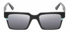 Front View of Reptile Leatherback Unisex Sunglasses in Black Crystal Blue 52mm 4 Opt with Custom Cut NON-polarized Grey Gradient Lenses