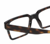 Close Up View of Reptile Leatherback Unisex Reading Glasses in Tortoise Havana Blue Crystal 52 mm
