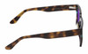 Side View of Reptile Leatherback Unisex Polarized Sunglass Tortoise Havana Blue Crystal 52 mm with Custom Cut Silver Mirror Lenses