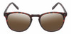 Front View of Reptile Larachelus Designer Polarized Sunglasses with Custom Cut Amber Brown Lenses in Matte Auburn Brown Tortoise Havana Unisex Panthos Full Rim Acetate 50 mm