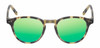 Front View of Reptile Mata Unisex Polarized Sunglasses Tokyo Tortoise Havana Yellow 47mm 4 Opt with Custom Cut Green Mirror Lenses