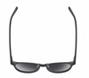 Top View of Reptile Mata Designer Polarized Sunglasses with Custom Cut Smoke Grey Lenses in Matte Black Unisex Panthos Full Rim Acetate 47 mm