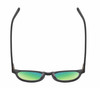 Top View of Reptile Mata Unisex Panthos Designer Polarized Sunglasses in Black 47mm 4 Option with Custom Cut Green Mirror Lenses