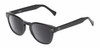 Profile View of Reptile Chelidae Designer Polarized Reading Sunglasses with Custom Cut Powered Smoke Grey Lenses in Gloss Black Unisex Panthos Full Rim Acetate 49 mm