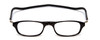 Front View of Snap Magnetic SP01-C1 Designer Bi-Focal Prescription Rx Eyeglasses in Gloss Black Silver Unisex Oval Full Rim Plastic 52 mm