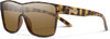 Profile View of Suncloud Biff Polarized Square Semi-Rimless XL Sunglasses Unisex Acetate 153 mm in Tortoise Havana & Brown