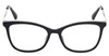 Front View of Max&Co MO5051-001 Designer Single Vision Prescription Rx Eyeglasses in Gloss Black Rose Gold Ladies Cat Eye Full Rim Acetate 51 mm