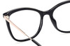 Close Up View of Max&Co MO5051-001 Designer Bi-Focal Prescription Rx Eyeglasses in Gloss Black Rose Gold Ladies Cat Eye Full Rim Acetate 51 mm