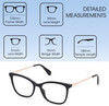 Dimensions and Measurements Illustration of Max&Co MO5051-001 Designer Progressive Lens Prescription Rx Eyeglasses in Gloss Black Rose Gold Ladies Cat Eye Full Rim Acetate 51 mm