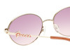 Close Up View of Guess Factory GF4014 Women's Oval Full Rim Designer Sunglasses in Rose Gold/Violet Purple Mirror Gradient 50mm
