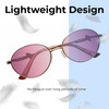 Lightweight Construction Illustration of Guess Factory GF4014 Women's Oval Full Rim Designer Sunglasses in Rose Gold/Violet Purple Mirror Gradient 50mm