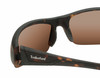 Close Up View of Timberland TB7232 Unisex Oval Semi-Rimless Designer Sunglasses in Dark Havana Tortoise/Brown Polarized 76mm