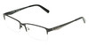 Profile View of Harley-Davidson HD0766 Unisex Rectangular Semi-Rimless Designer Reading Glasses in Shiny Black 57mm