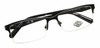 Top View of Harley-Davidson HD0766 Designer Progressive Lens Prescription Rx Eyeglasses in Shiny Black Unisex Rectangular Semi-Rimless Stainless Steel 57 mm