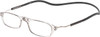 Snap Magnetic C3 Unisex Oval Designer Reading Glasses in Grey Crystal Silver 52mm