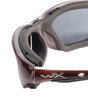 Close Up View of Wiley X Rx Airrage Climate Control Sport Sunglass in Metallic Plum Purple