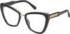 Profile View of QUAY Australia All Talk Designer Reading Eye Glasses in Gloss Black Ladies Cat Eye Full Rim Acetate 58 mm