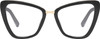 Front View of QUAY Australia All Talk Designer Bi-Focal Prescription Rx Eyeglasses in Gloss Black Ladies Cat Eye Full Rim Acetate 58 mm