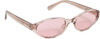 Profile View of QUAY Australia Aura Points Unisex Oval Designer Sunglasses Brown Doe/Pink 55 mm
