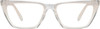 Front View of QUAY Australia Bad Habit Designer Reading Eye Glasses in Clear Ladies Cat Eye Full Rim Acetate 65 mm
