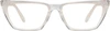 Front View of QUAY Australia Bad Habit Designer Bi-Focal Prescription Rx Eyeglasses in Clear Ladies Cat Eye Full Rim Acetate 65 mm