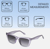 Dimensions and Measurements Illustration of QUAY Australia Call The Shots Women's Cat Eye Full Rim Designer Prescription Eyeglasses in Crystal Crystal Sweet Pea Lilac 54mm Rx-Progressive