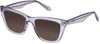 Profile View of QUAY Australia Call The Shots Designer Polarized Reading Sunglasses with Custom Cut Powered Amber Brown Lenses in Sweet Pea Lilac Ladies Cat Eye Full Rim Acetate 54 mm